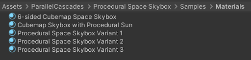 Skybox Materials